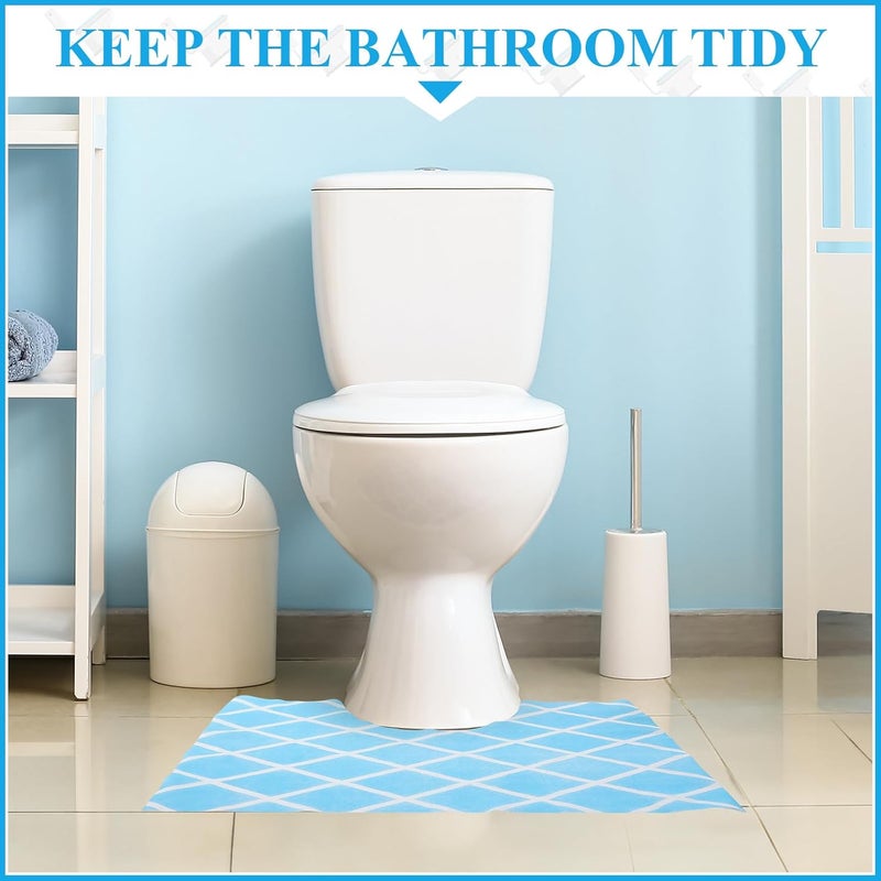 Layhit 50 Pcs Disposable Toilet Commode Mat 20 x 20 Deodorizing Toilet Mat Waterproof U Shaped Blue Pad for Older Potty Training Pee Incontinence Bathroom Floor Non Slip(Diamond) - Image 5